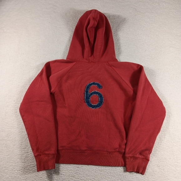 Vintage Lucky Brand Hoodie Womens XL Red Spellout Embroidered Denim Y2K - Picture 9 of 15